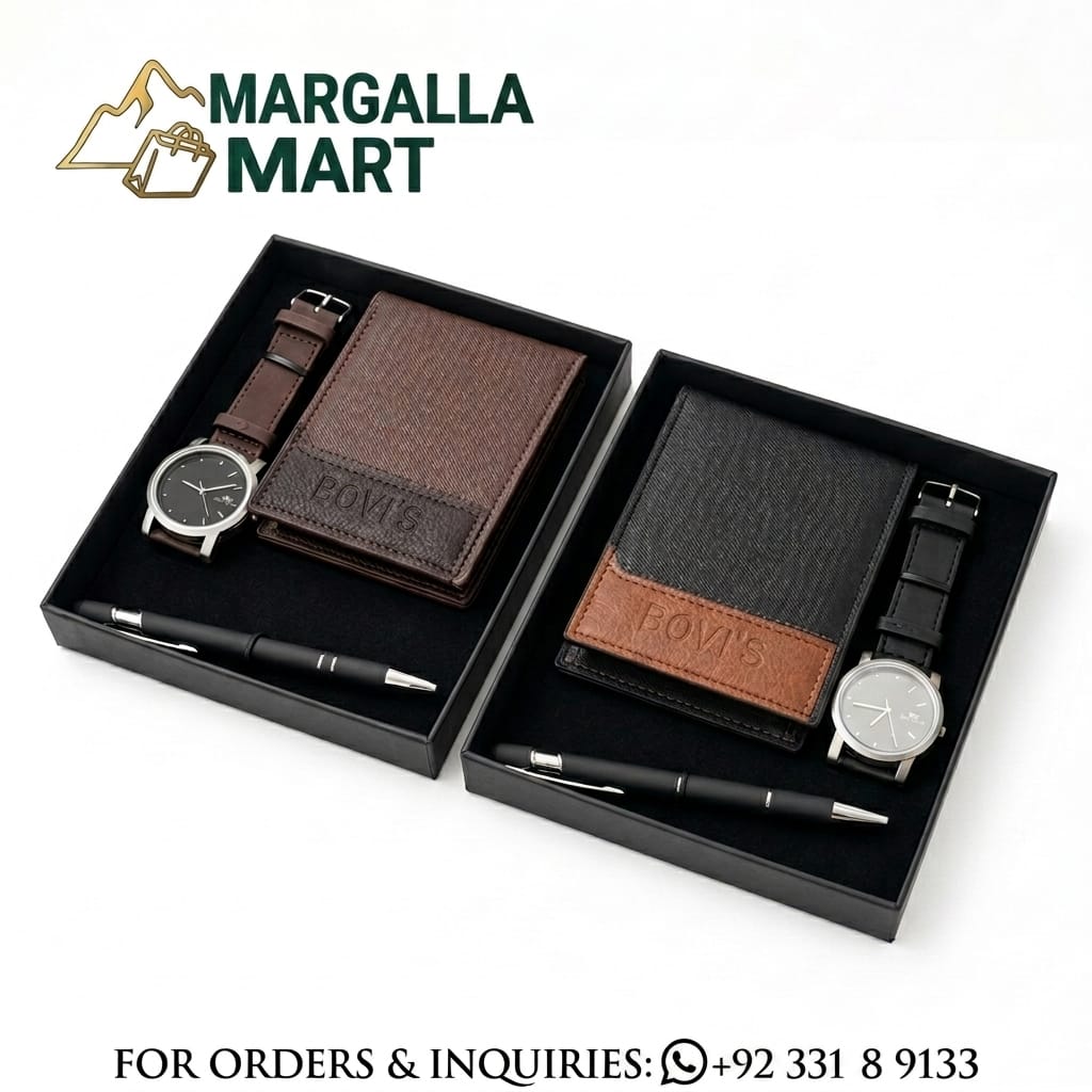 Classic Men's Gift Set – Premium Wallet, Watch & Pen Collection