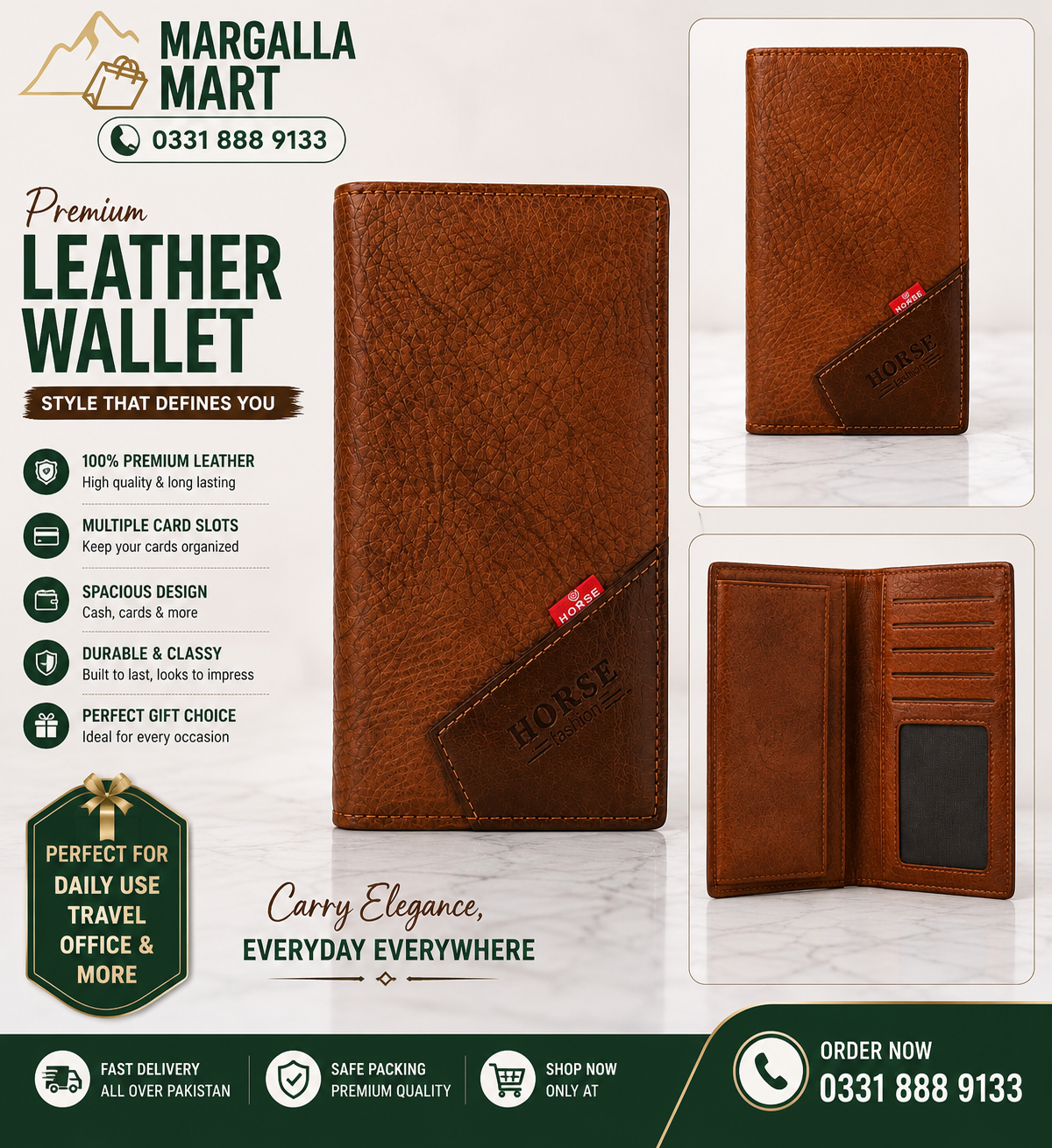 Premium Men’s Long Leather Wallet