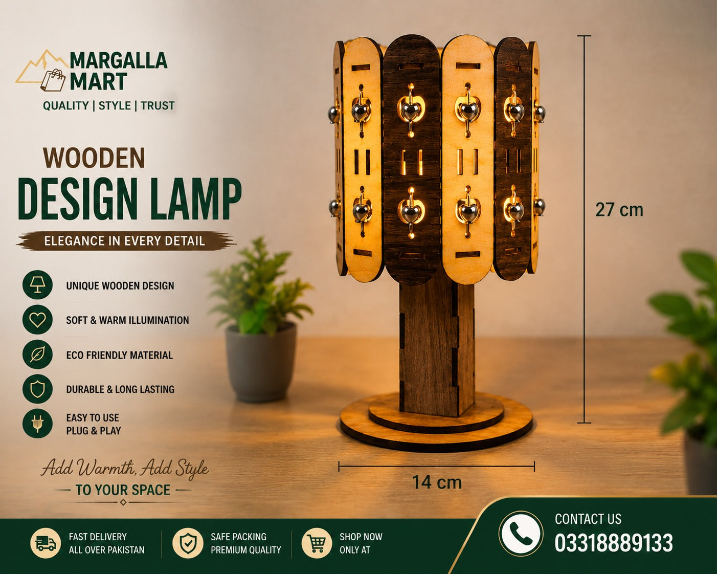 Elegant Decorative Table Lamp with Warm LED Light