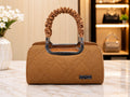 Elegant Textured Women’s Handbag – Premium Brown & Mauve Collection