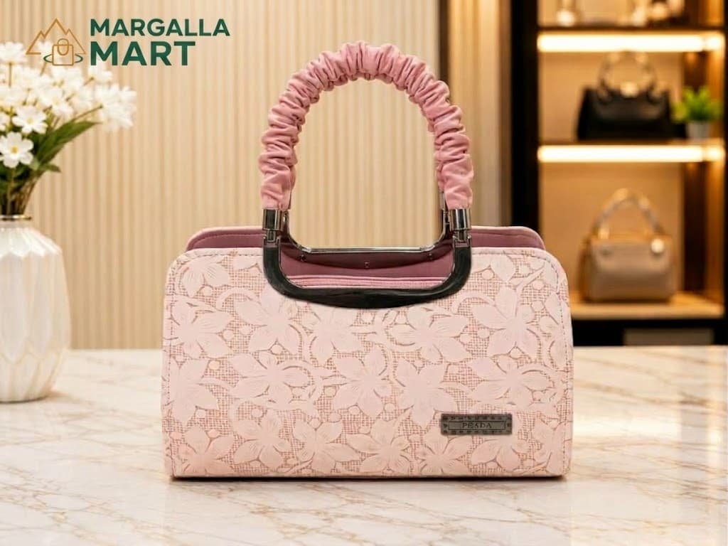 Elegant Textured Women’s Handbag – Premium Brown & Mauve Collection