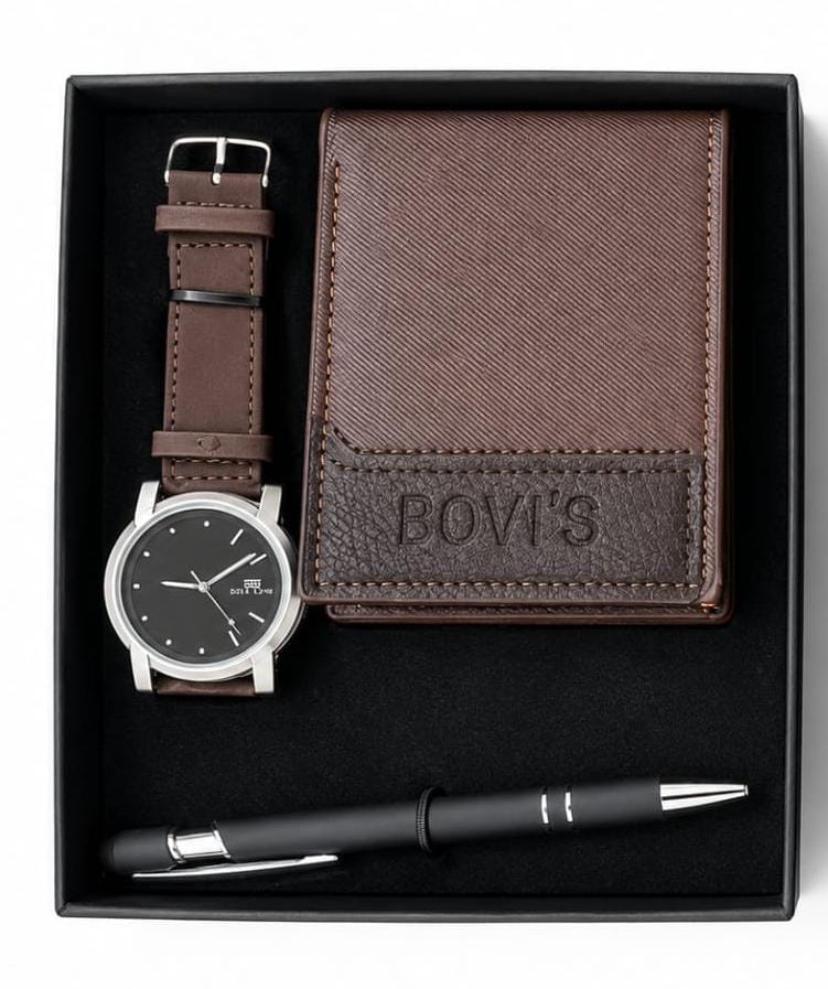 Classic Men's Gift Set – Premium Wallet, Watch & Pen Collection