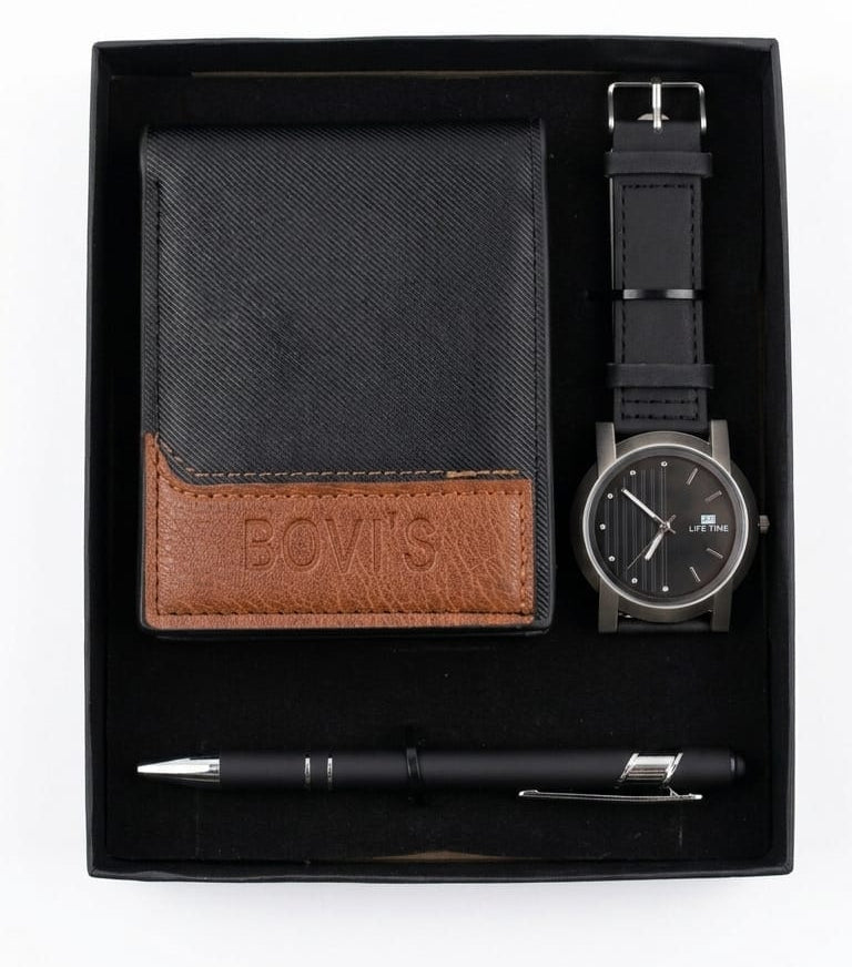Classic Men's Gift Set – Premium Wallet, Watch & Pen Collection
